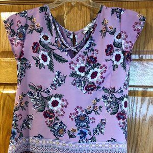 Lilac Purple Floral Blouse